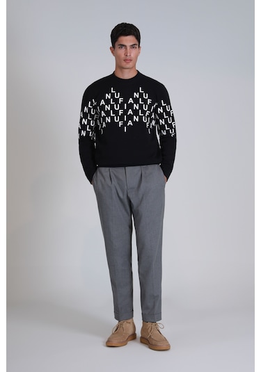 Lufian 112030159 Baskılı Erkek Sweatshirt Siyah
