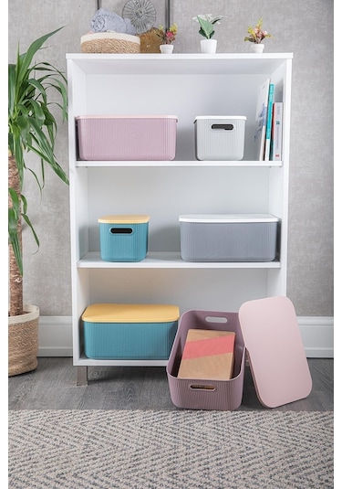 Bayev 3 Adet Storage Çok Amaçlı Dolap İçi Düzenleyici Kapaklı Kutu 6 Lt Yeşil