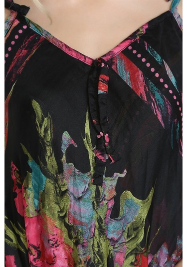 Askılı Vual Afrodit Midi Boy Elbise Siyah 6063