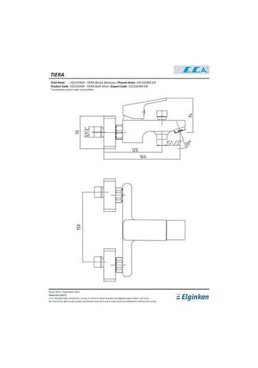 Eca Tiera Banyo Bataryası Mat Siyah 102102469C1 Siyah