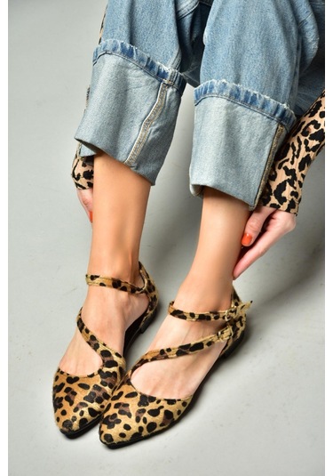 Fox Shoes Leopar Kadın Babet D726016902 LEOPAR Leopar