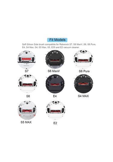 Roborock S7 S6 Maxv S6 İçin 10 Adet Siyah Yumuşak Silikon Yan Fırça