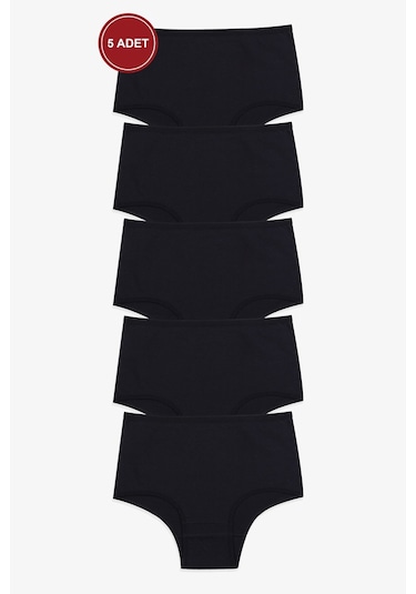 Kadın 5'li Likralı Ekstra Yüksek Bel Külot Ko5305ktl Siyah