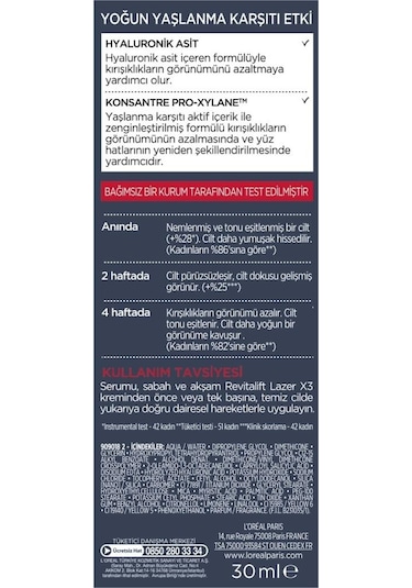 L'Oreal Paris Revitalift Lazer X3 Yaşlanma Karşıtı Serum 30 ML