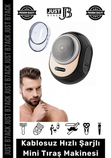 Just B7ack Seyahat Mini Taşınabilir Kablosuz Tıraş Makinesi