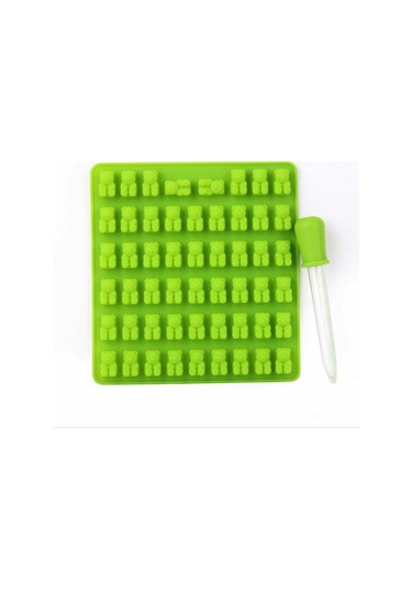Yeşil Silikon Sakızlı Ayı Çikolata Kalıp Şeker Makinesi Buz Kalıbı Jöle Kalıpları 50 Kavite Bakeware Kek Araçları Mutfak Alet