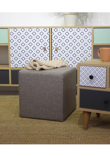 Favora Kare Puf - Kahverengi Kahverengi