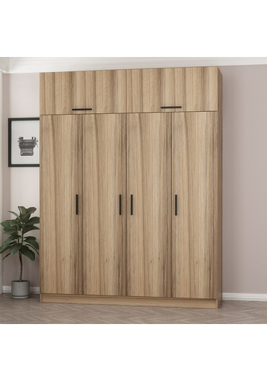 Minar Kale 4 Kapaklı 2 Ç Dolap Ve Yüklük Dore 255cm Ceviz