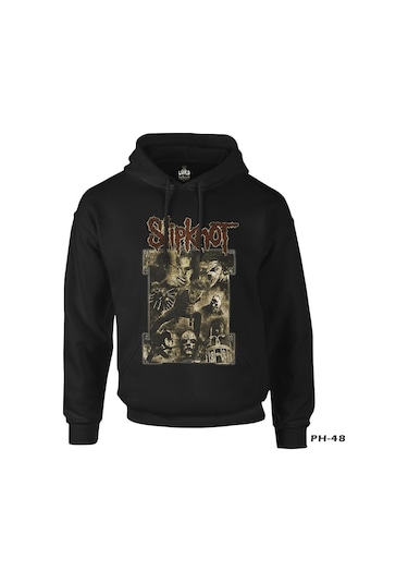 Slipknot Siyah Erkek Fermuarsız Kapşonlu