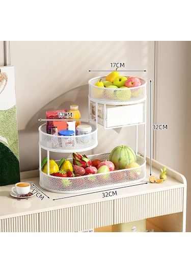 Homyl Meyve Sepet Tepsisi Ekmek Sepeti Sebze Rafı Sebzesi Soğan Beyaz