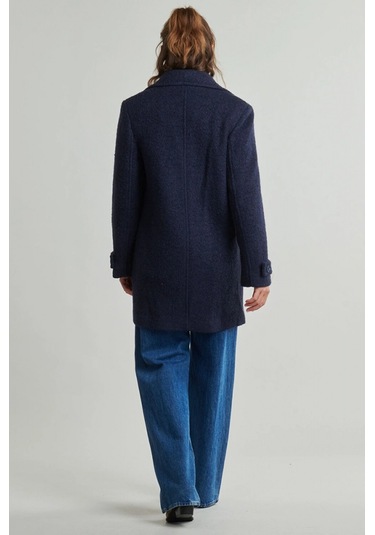 Guess Leona Kadın Mavi Yün Karışımlı Kaban W5bl22w5442-g77g Mavi