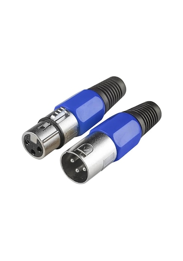 2 Adet - 3 Pin Xlr Konektörü Dişi + Erkek Mikrofon Jackı - Mikrofon Ses Jakı
