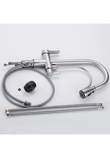 Fleko Arıtmalı Spiralli Pull-out Mutfak Bataryası Krom