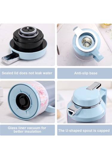 Padalink 1.0 Litrelik Mor Çelik Vakum Termos: Çay, Kahve, Su İçin Isı/sıcaklık Saklama, Ev Ve Cafe Kullanıma Uygun Mavi