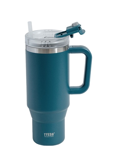 Tyeso Qq Termos Sızdırmaz Pipetli Çift Duvarlı Vakumlu 900ml TS-8866PM Petrol