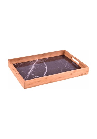 Bambum Marbella Desenli Tepsi Siyah Orta