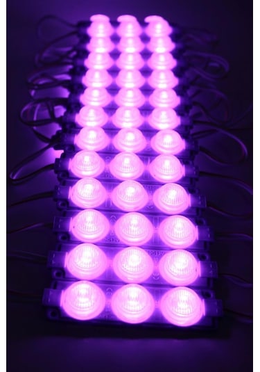 Leled-modül Üçlü Büyük Mercekli 3w Mor 3030 Smd Ledli Mor