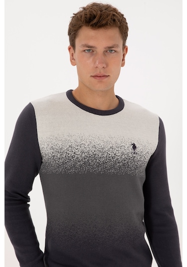 U.S. Polo Assn. Erkek Regular Fit Bisiklet Yaka Antrasit Kazak 50314985-VR006 U.S. Polo Assn. Erkek Regular Fit Bisiklet Yaka Antrasit Kazak 50314985-VR006