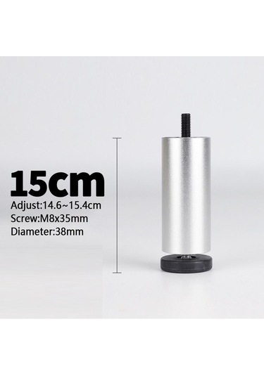 Suntek Magideal 4 Adet Alüminyum Alaşımlı Mobilya Gümüş-15cm