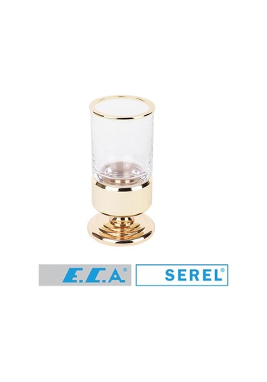 Serel Luna Tezgah Üstü Diş Fırçalık Altın Görünümlü 140110012a Sarı