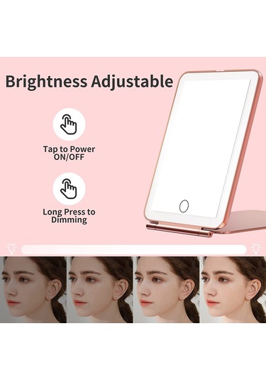 Vkemall Makyaj Aynası, 80 Led Işıklı Tuvalet Aynası, Kompakt Led Ayna, 3 Renkli Işıklı T