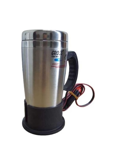 Gross 24 Volt Araç Termosu Ketil Su Isıtıcı Termos 500 Ml Krom