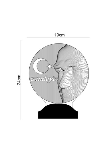 3D Led Lamba 3 Boyutlu Atatürk Küre Özel Hediye Gecelambası