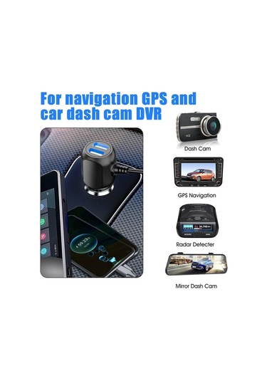 Araç Kamerası Araç Şarj Cihazı 12v - 24v 3.5a 3.5m Dvr Şarj Kablosu Straight Mini Usb