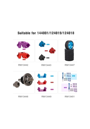 Novahub Wltoys 144001/124019/124018 İçin 4wd 1/12-1/14 Rc Araba Metal Dişli Kutusu, Mavi/kırmızı/siyah, Alaşım Malzeme, Optimize Edilmiş Koli