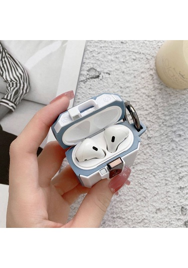 Mobilefix Air-pods Airbag 35 Darbelere Karşı Dayanıklı Düğmeli Kılıf-siyah Siyah