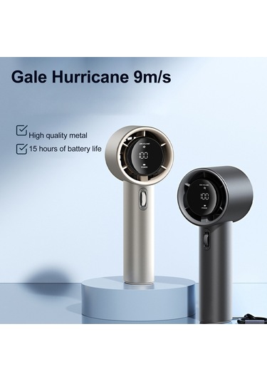 Maiyame El Tipi Portatif Fan, 199 Hız Seviyesi Ayarlı, 9m/s Hava Hızı, 3500mah Pil İle 15 Saat Süre, Dijital Ekran, Tam Alüminyum Gövde, Açık Pembe