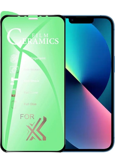 iPhone Uyumlu 13 Ekran Koruyucu 9d Seramik Nano Kırılmaz Cam Kavisli