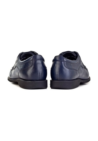 Hakiki Deri Lacivert Bağcıklı Erkek Günlük Ayakkabı-Lacivert (521641789) Lacivert