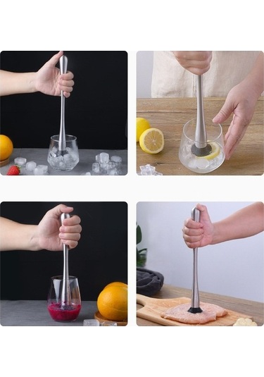 Pazly Meyve Popsicles Paslanmaz Çelik Ezilmiş Buz Çekici Barmen Püresi Çubukları L