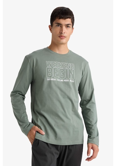 Defacto Pijama Takımı Regular Fit Baskılı Uzun Kollu Üst Uzun Alt D0940ax25aukh430 Haki Defacto Pijama Takımı Regular Fit Baskılı Uzun Kollu Üst Uzun Alt D0940ax25aukh430 Haki