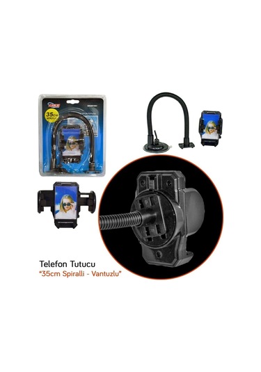 Telefon Tutucu 35cm Uzun Spral Vantuzlu