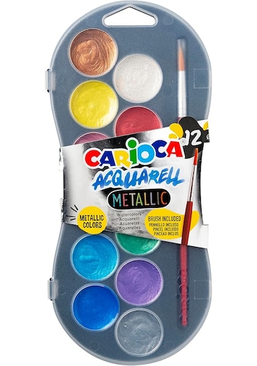 Carioca Sulu Boya 30 Mm.12'li Metalik Yeni Çok Renkli