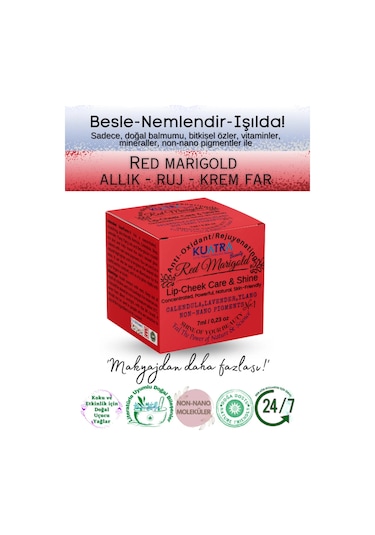 Kuatra Red Marigold Işıltı Veren Nemlendirici Balm 7 ML