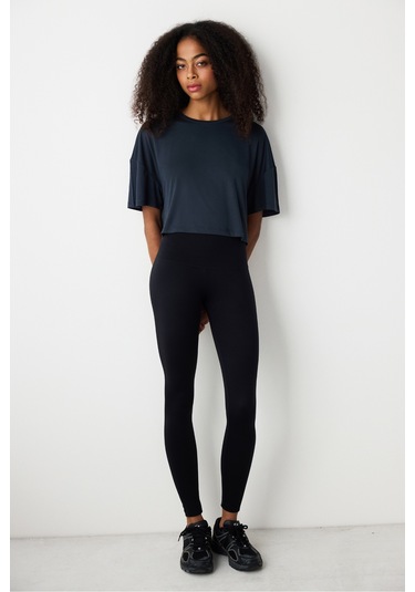 Penti Modal Crop Antrasit Tişört