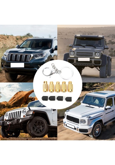 Moveevo 4'lü Bakır Lastik Deflatör Aracı - Tek Seferde 4 Lastik Deflatasyon, Pratik Anahtar Zinciri İle Taşınabilir, Lastik Ömrünü Uzatır