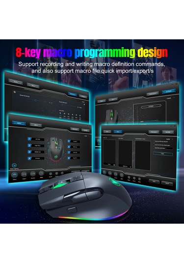 Wezone Oyun Klavye Ve Fare Seti - 7200 Dpı, Rgb Işık Efektleri, Ergonomik Tasarım, Makro Programlama, Çok Platform Desteği Diğer