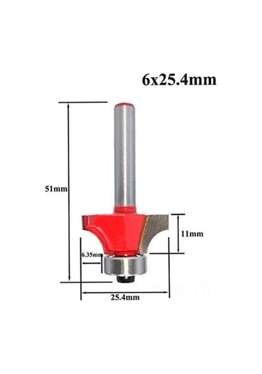 Fortunelane Ahşap İşleme 5'lü Yuvarlak Köşe Freze Ucu Seti - 6 Mm Saplı, Tekerlekli Alet
