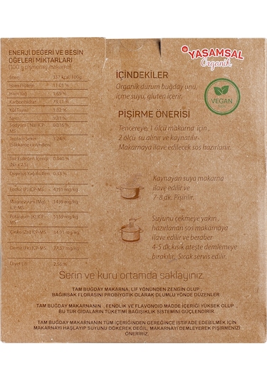 Organik Uzun Penne 500 Gr