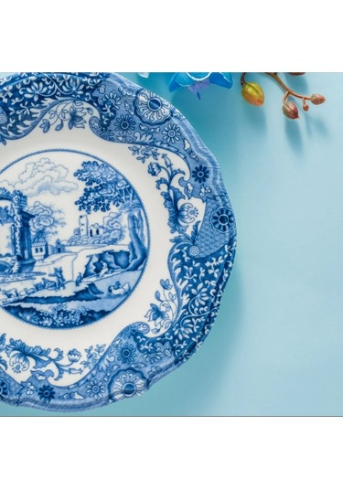 Fecra Vintage Blue Supla 33 Cm Beyaz - Mavi