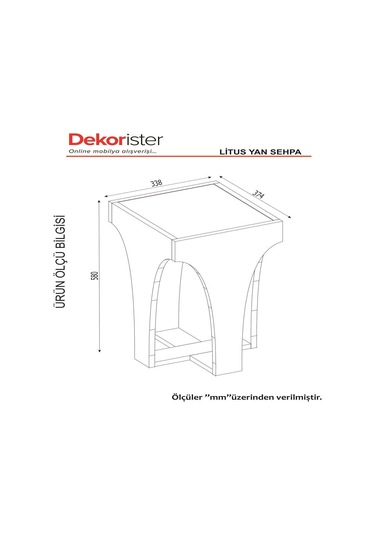 Dekorister Litus Camlı Yan Sehpa Ceviz-Antrasit