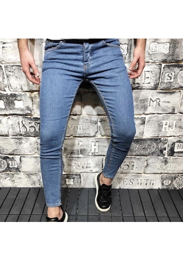 Skinny Fit Likralı Bilek Boy Jean Erkek Kot Pantolon (327665683)