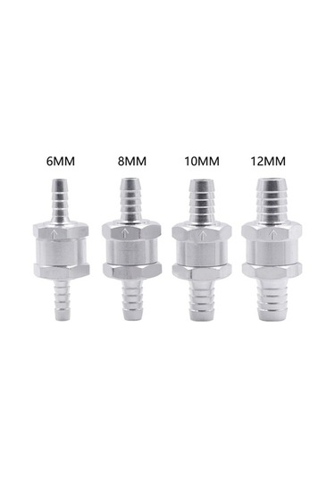 Fastbuy Araba 10mm Alüminyum Yakıt Benzinli Tek Yönlü Geri Dönüşsüz Çek Valf
