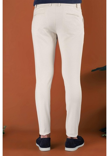 P 1120 Slim Fit Krem Spor Pantolon Krem