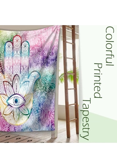 Pazly Yoga Ve Tasarım Şık Şalı Renkli Plaj Oturma Odası İşi İçin Halısı Goblen El Duvar Dekoru, Bohem Battaniyesi - Gv
