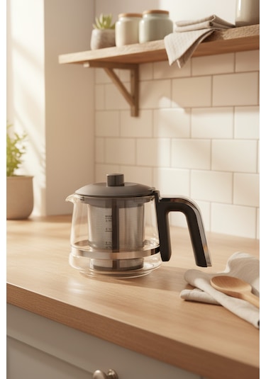 Bernardo Venedik Cam Demlikli Çay Makinesi Gri